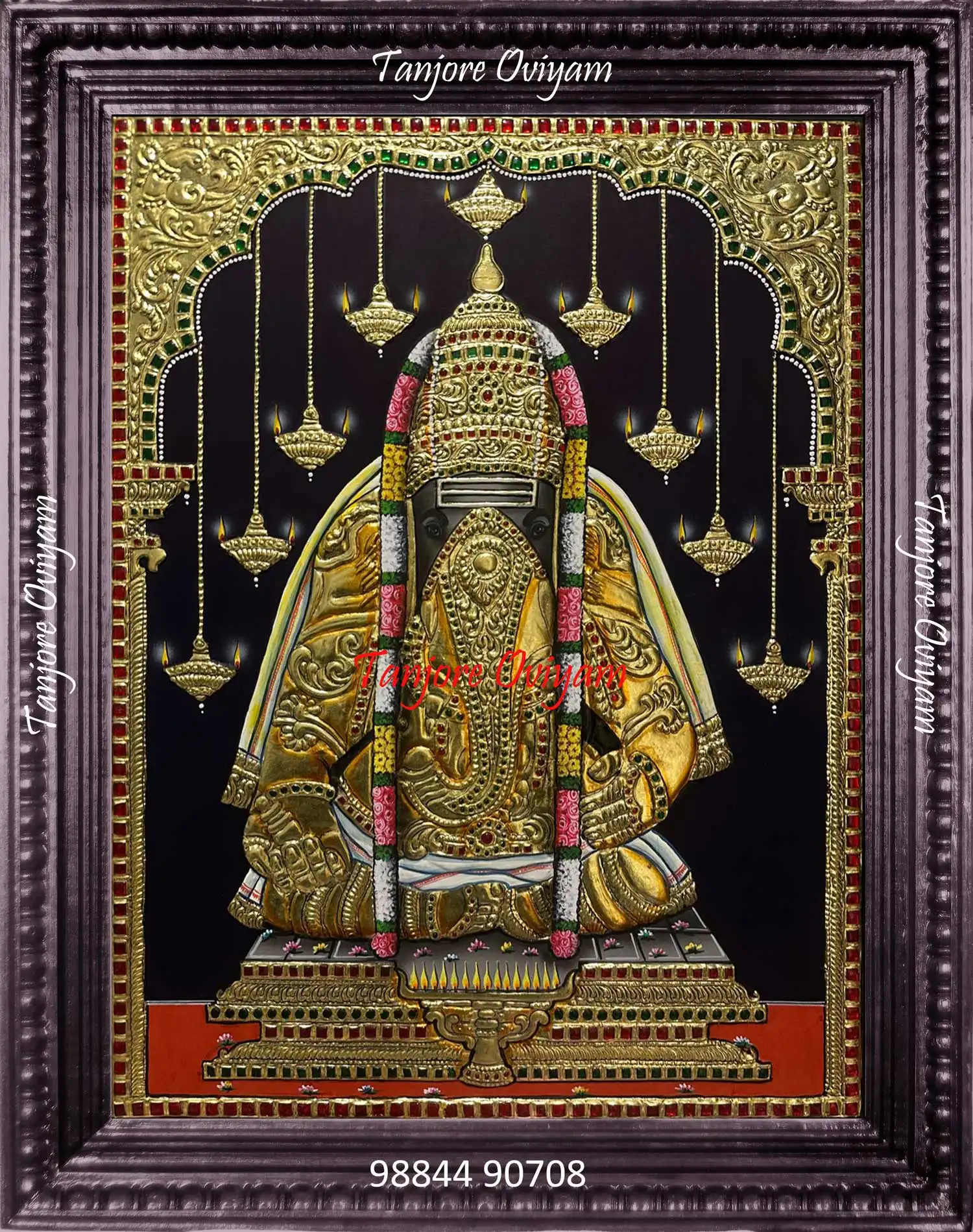 Pillayarpatti Karpaga Ganesha Tanjore Painting